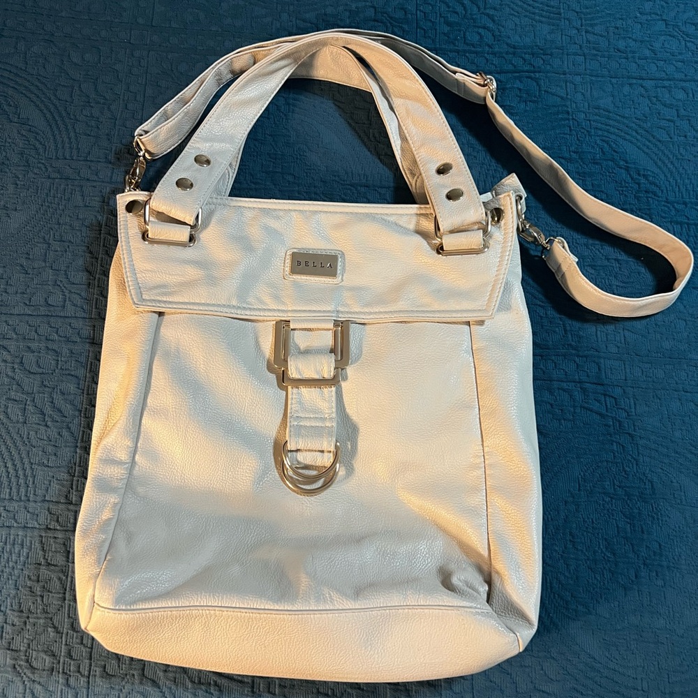 Bella Cream BoHo Large Leather Handbag Purse Gold Hardware—Gorgeous!!!!!!